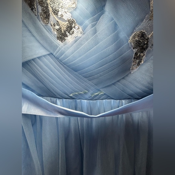 CLEARANCE W/Flaw NWT DESIGNED For JULIET’S Bridal And Formal SZ 8 Blue/Silver - Picture 9 of 10